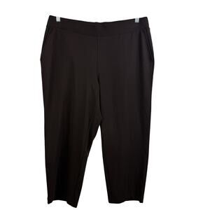 J Jill Pure Jill New Affinity French Terry Slim Crop Pants XL Chocolate Brown